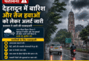 देहरादून में बारिश और तेज हवाओं का अलर्ट, प्रशासन ने जारी की सतर्कता एडवाइजरी