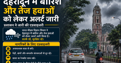 देहरादून में बारिश और तेज हवाओं का अलर्ट, प्रशासन ने जारी की सतर्कता एडवाइजरी