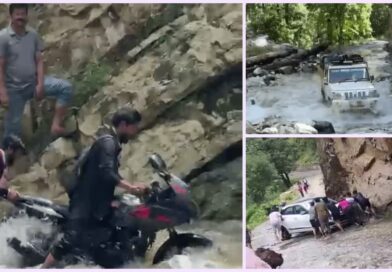 उत्तराखंड में मानसून का कहर, सड़कें बनीं दरिया, जान जोखिम में डालकर नाला पार कर रहे लोग